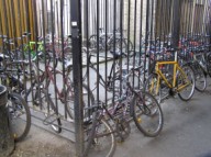 locked bicycle rack