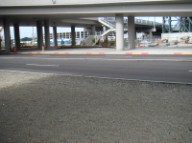 Gravel and bus stop