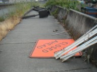 Sidewalk closed ahead