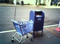 shopping cart and mail box